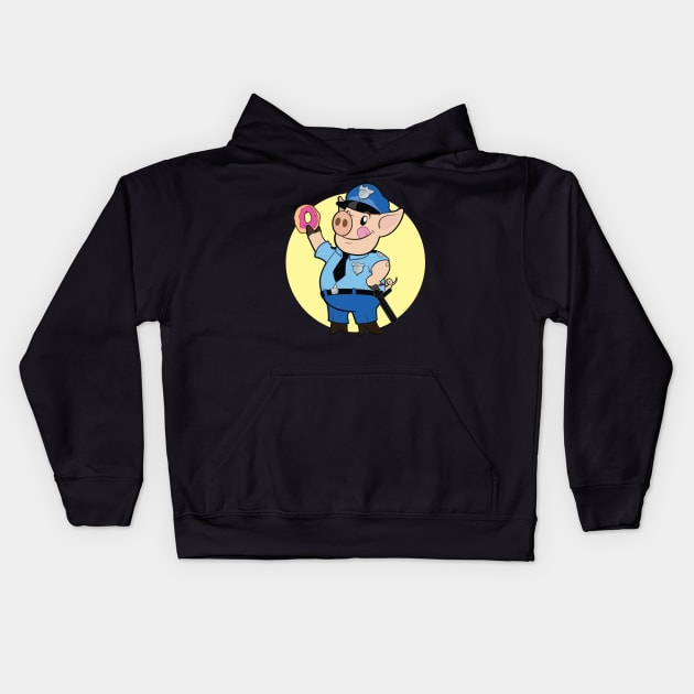 Police Pig Kids Hoodie by Howchie